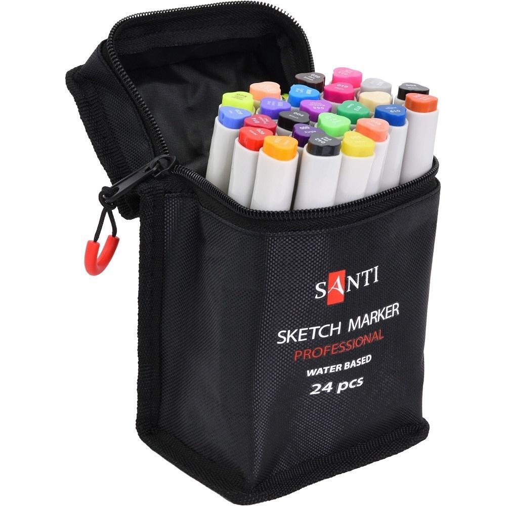 Набір маркерів Santi, акварельні, в сумці, 24 шт (391089)фото1