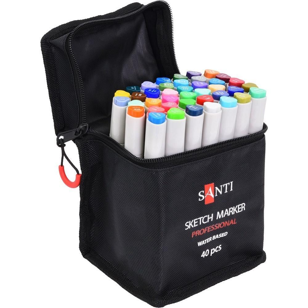 Набір маркерів Santi, акварельні, в сумці, 40 шт (391090)фото1
