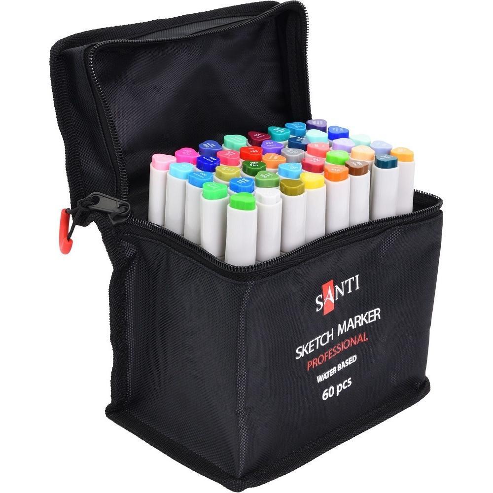 Набір маркерів Santi, акварельні, в сумці, 60 шт (391104)фото1