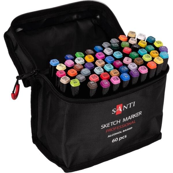 

Набор маркеров Santi, спиртовые, в сумке, 60 шт (390779)