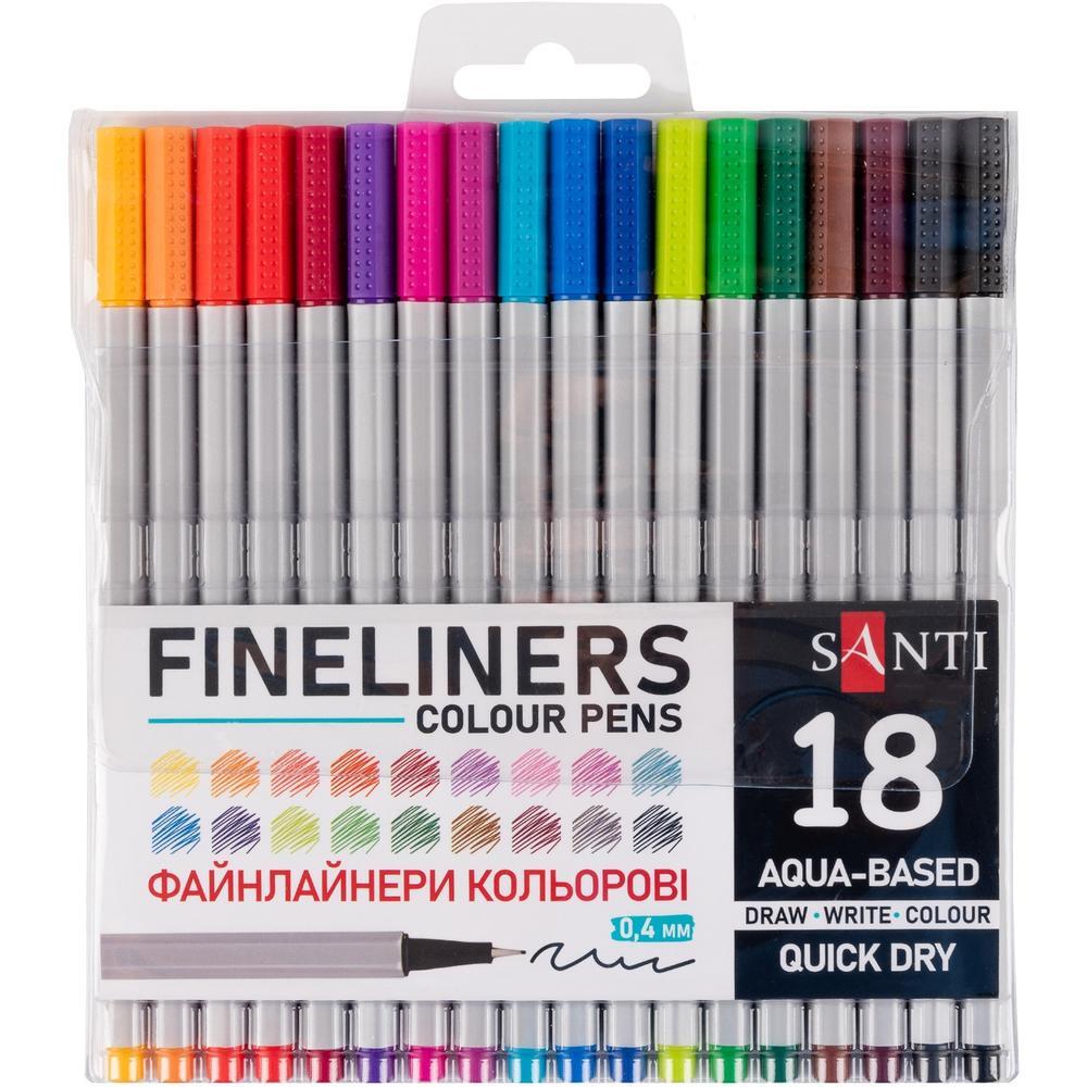 Набір файнлайнерів Santi 18 кольорів (390993)фото1