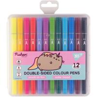 Фломастери двосторонні Yes 12 кольорів Pusheen (650561)