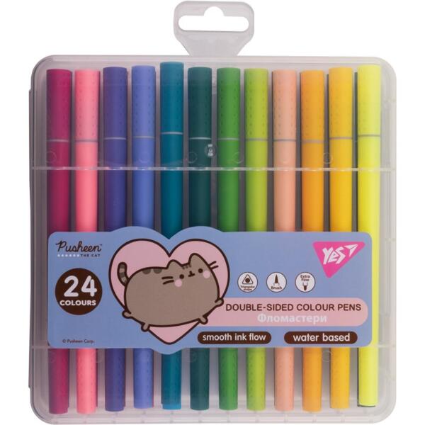 

Фломастеры двусторонние Yes 24 цвета Pusheen (650576)