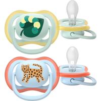 Пустушка Philips Avent Ultra Air, 0-6 міс. 2шт, дизайн для хлопчиків. (SCF087/02)