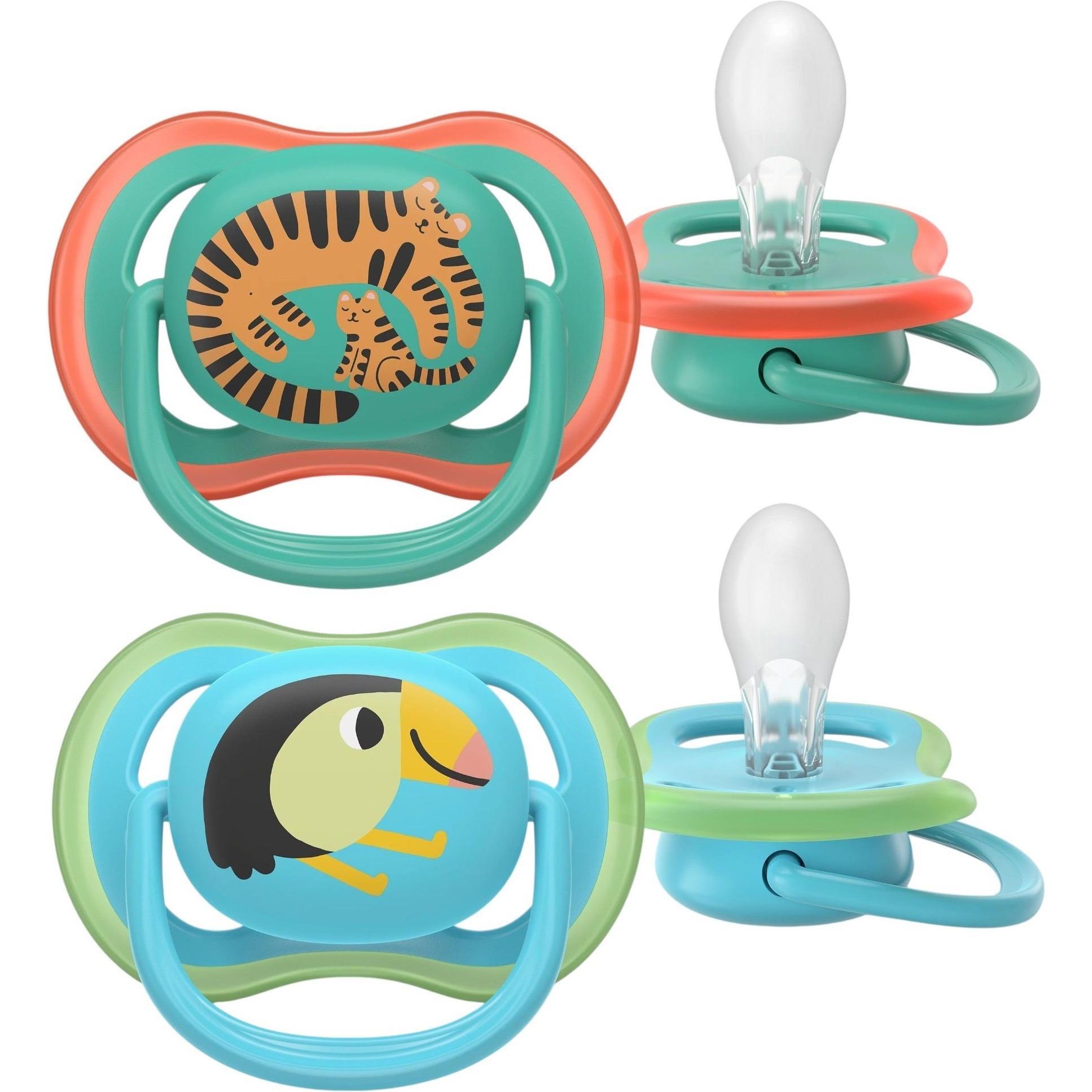 Пустышка Philips Avent Ultra Air, 6-18 мес., 2 шт., для мальчиков (SCF087/11) фото 1