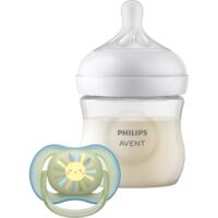 Набор бутылочка для кормления Philips Avent Natural Природный Поток, 125 мл, + Пустышка Ulta Air 0-6 мес, (SCD837/10)