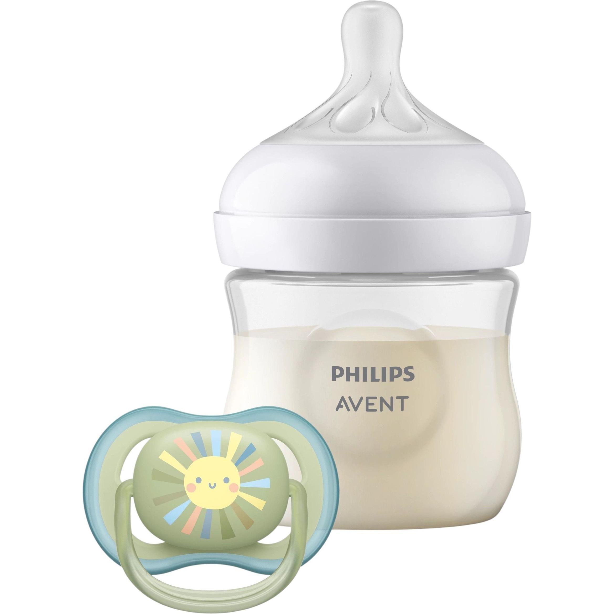Набір пляшечка для годування Philips Avent Natural Природний Потік, 125 мл, + Пустушка Ulta Air 0-6 міс, (SCD837/10)фото1