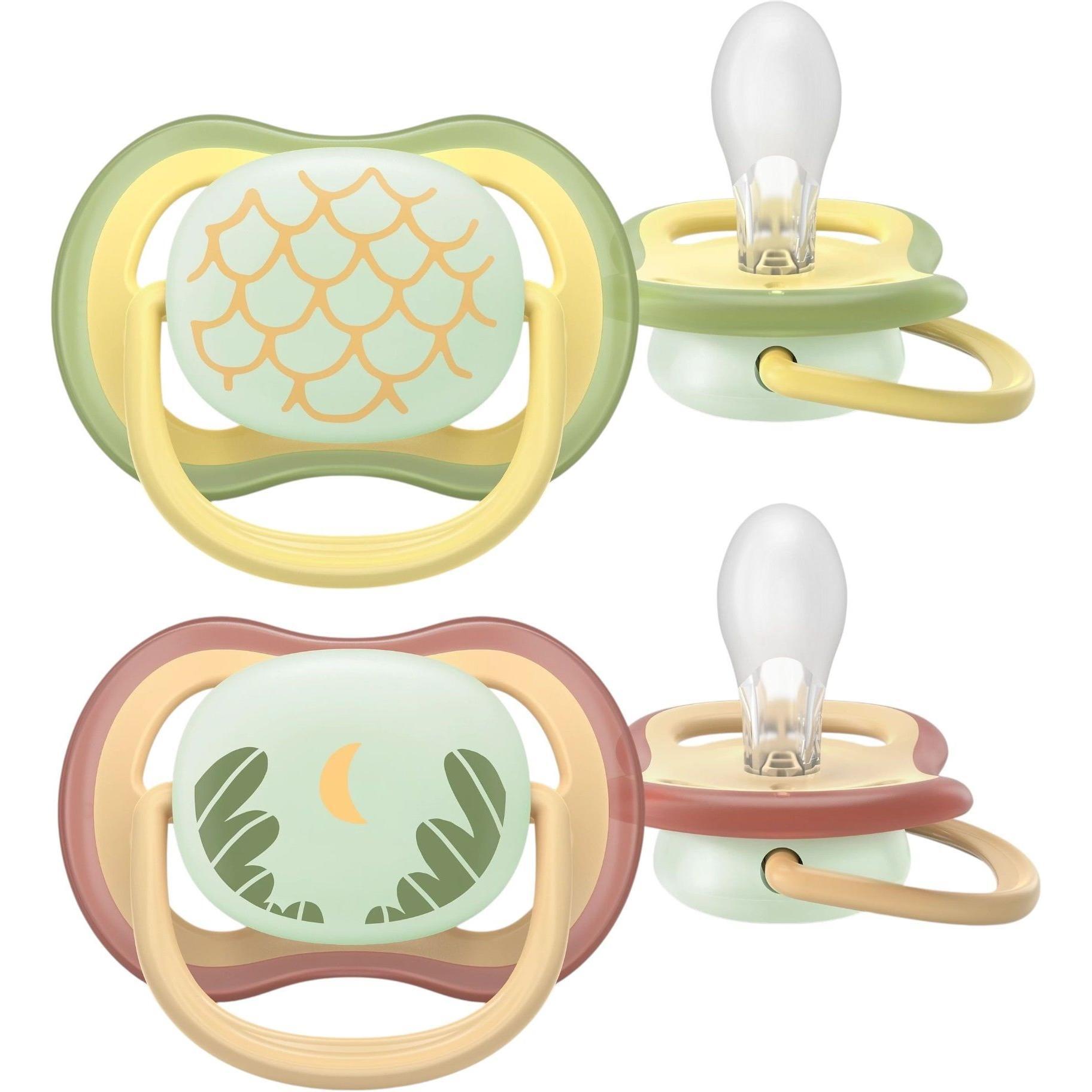 Пустушка Philips Avent Ultra Air Нічна, 0-6 міс., 2 шт., унісекс (SCF376/27)фото1