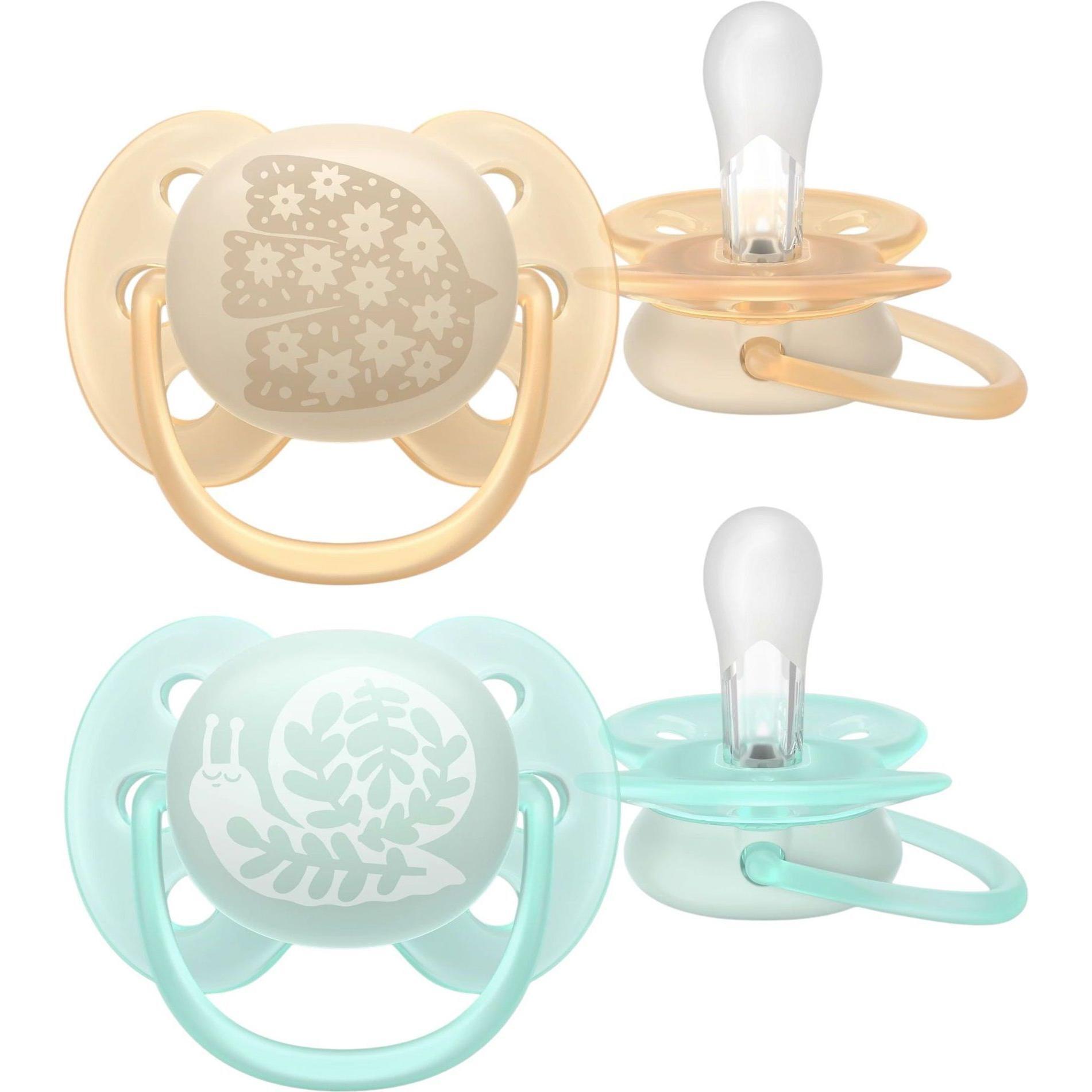 Пустышка Philips Avent Ultra Soft, 0-6 мес. унисекс, 2 шт. (SCF091/41) фото 1