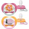 Пустышка Philips Avent Ultra Air, 6-18 мес., 2 шт., для девочек (SCF080/27)