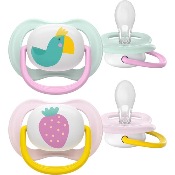 

Пустушка Philips Avent Ultra Air, 0-6 міс., 2шт, дизайн для дівчат. (SCF080/24)