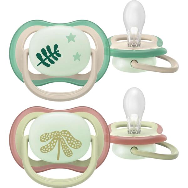 

Пустышка Philips Avent Ultra Air Ночная, 6-18 мес., 2шт, унисекс. (SCF376/31)