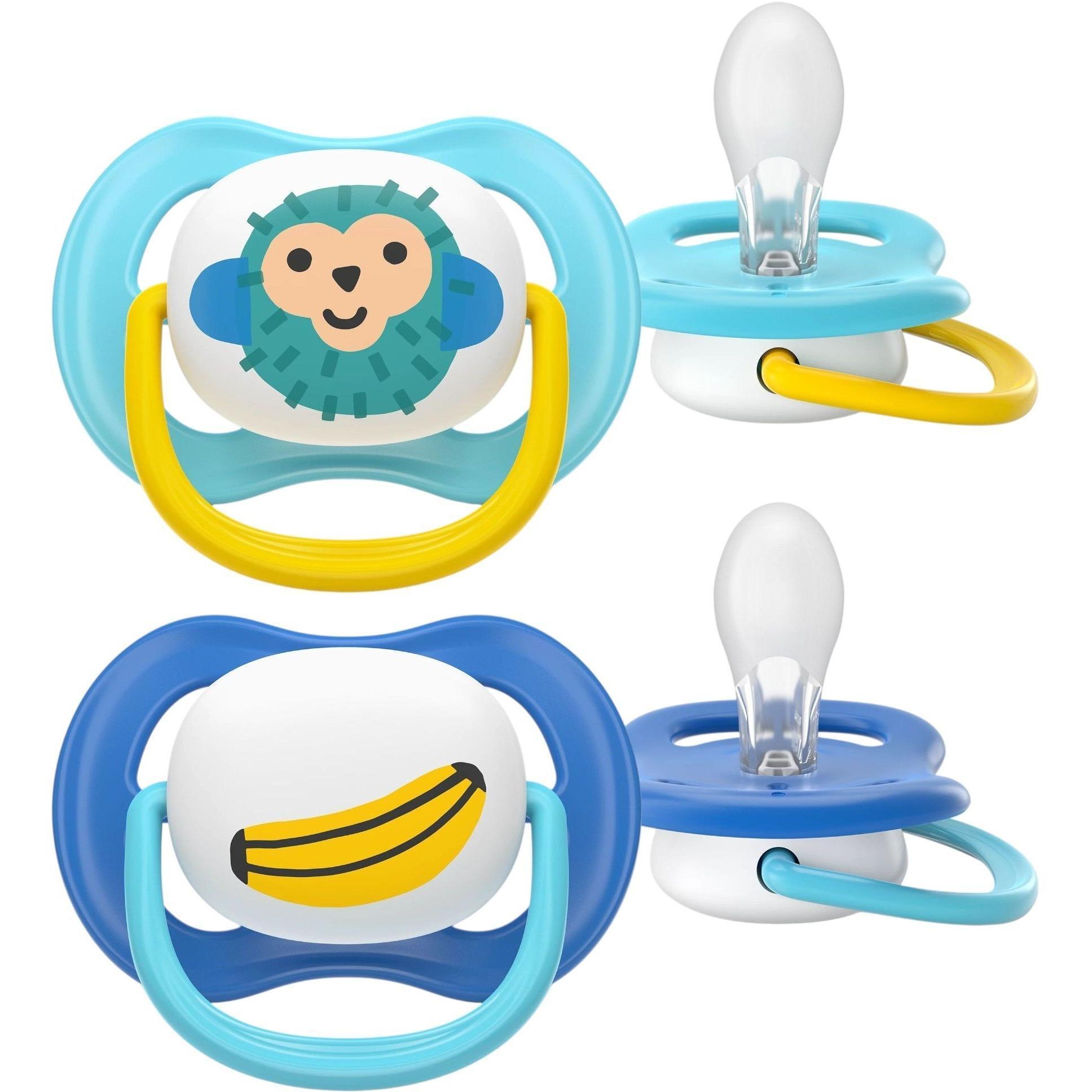 Пустышка Philips Avent Ultra Air, 6-18 мес., 2 шт., для мальчиков (SCF080/26) фото 1