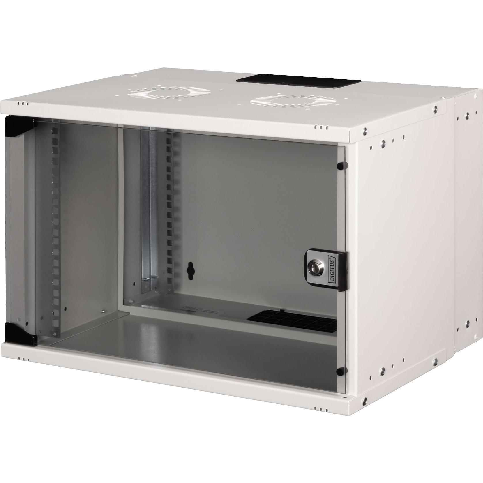 Шкаф DIGITUS 19", 7U, SOHO PRO, стеклянная дверь, 540x400 мм, 60кг, серый (DN-49202) фото 1