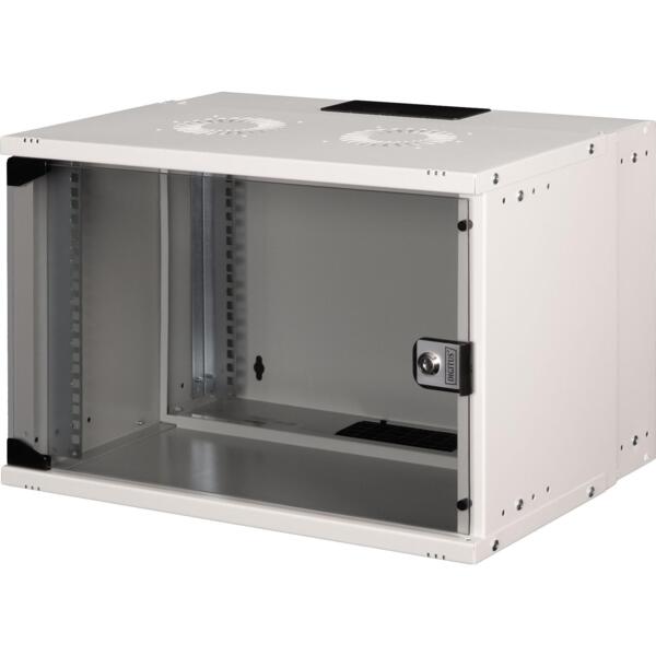 

Шкаф DIGITUS 19", 7U, SOHO PRO, стеклянная дверь, 540x400 мм, 60кг, серый (DN-49202)