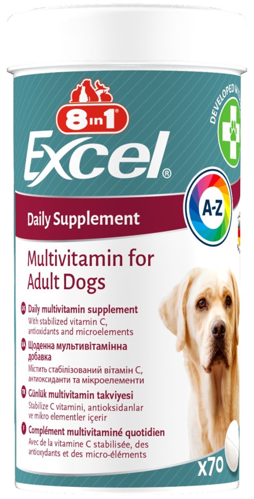 Витамины для взрослых собак 8in1 Excel Multi Vitamin Adult мультивитамин 70 шт фото 1