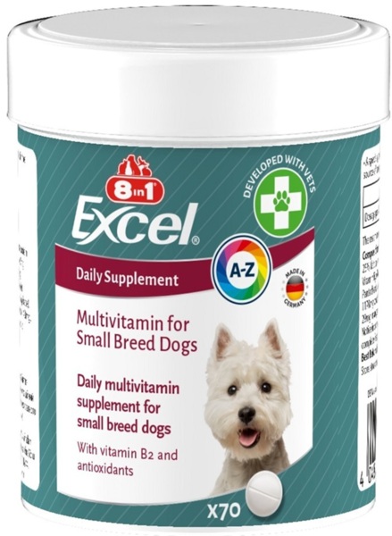 

Витамины для собак мелких пород 8in1 Excel Multi Vitamin Small Breed мультивитамин 70 шт