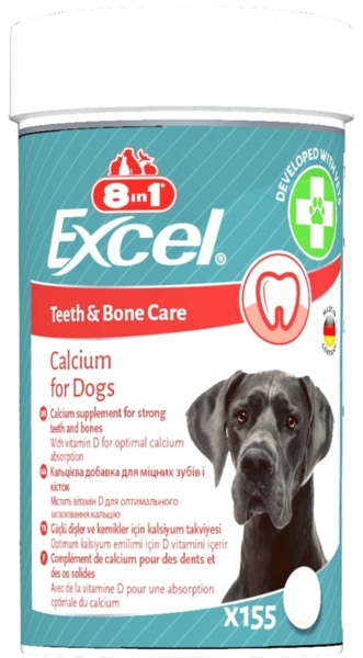 Vitaminy для Tsutsenyat Ta Doroslykh Sobak 8In1 Excel Calcium для Zubiv Ta Kistok 155 Sht