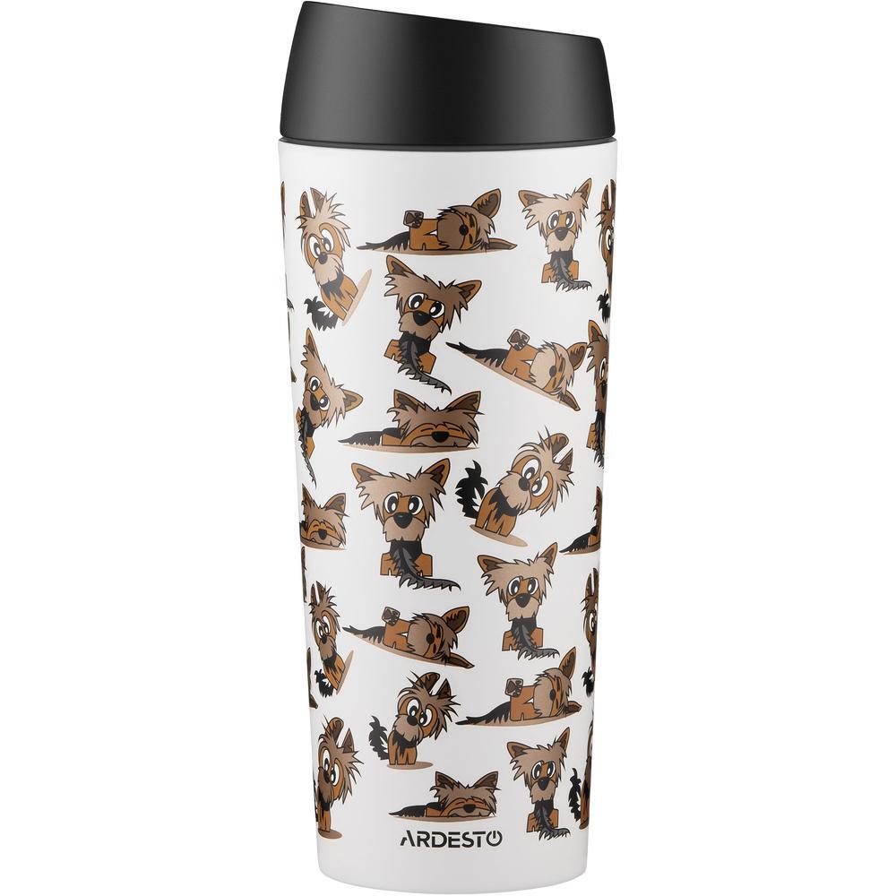 Термокухоль ARDESTO Coffee Time Yorkie 450мл, нержавіюча сталь, бежевий (AR2645YT)фото1