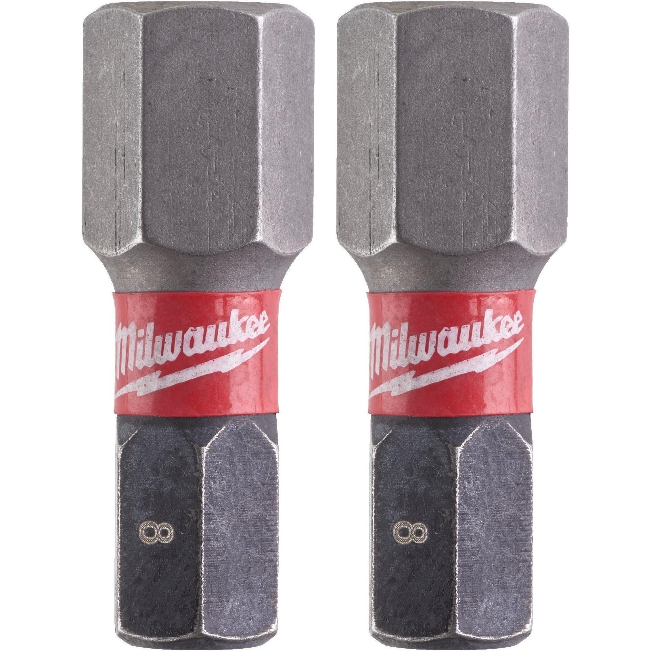 Біти Milwaukee Shockwave, набір 2шт, Hex8х25мм (4932430898)фото1