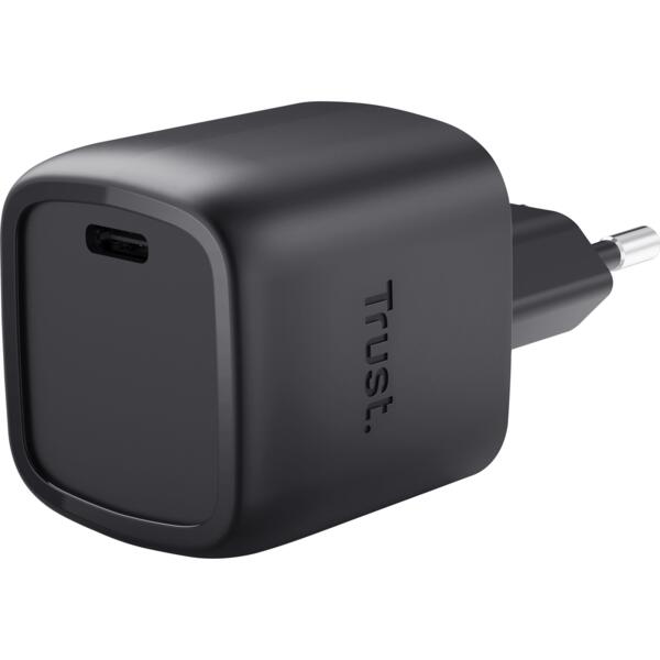 Зарядное устройство сетевое Trust Maxo 30Вт, GaN, USB-C, PD/PPS, Black (25519_TRUST)