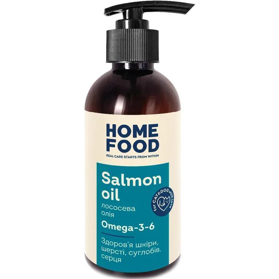Лососева олія для собак та котів Home Food для здоров'я шкіри та блиску вовни 200 млфото1