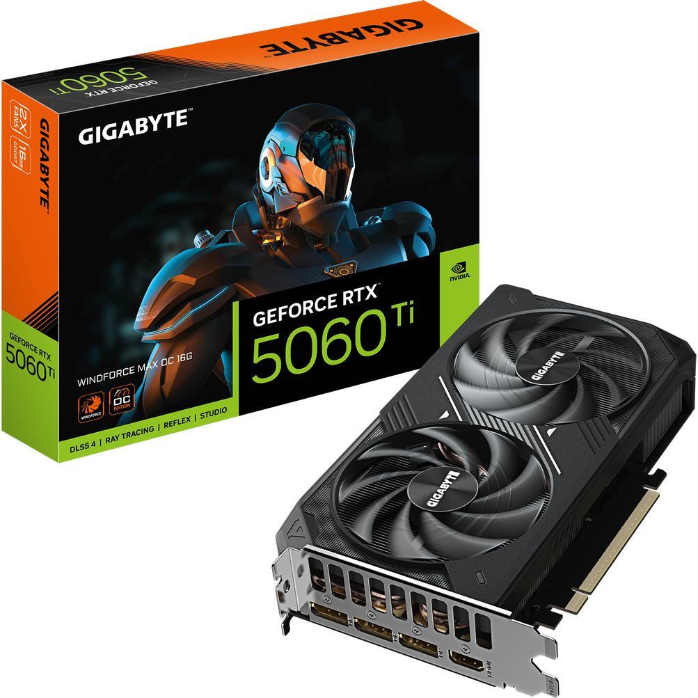 Видеокарта GIGABYTE GeForce RTX 5060 Ti 16GB GDDR7 WINDFORCE OC MAX (GV-N506TWF2MAX_OC-16GD) фото 1