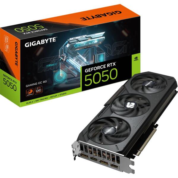 

Видеокарта GIGABYTE GeForce RTX 5050 8GB GDDR6 GAMING OC (GV-N5050GAMING_OC-8GD)