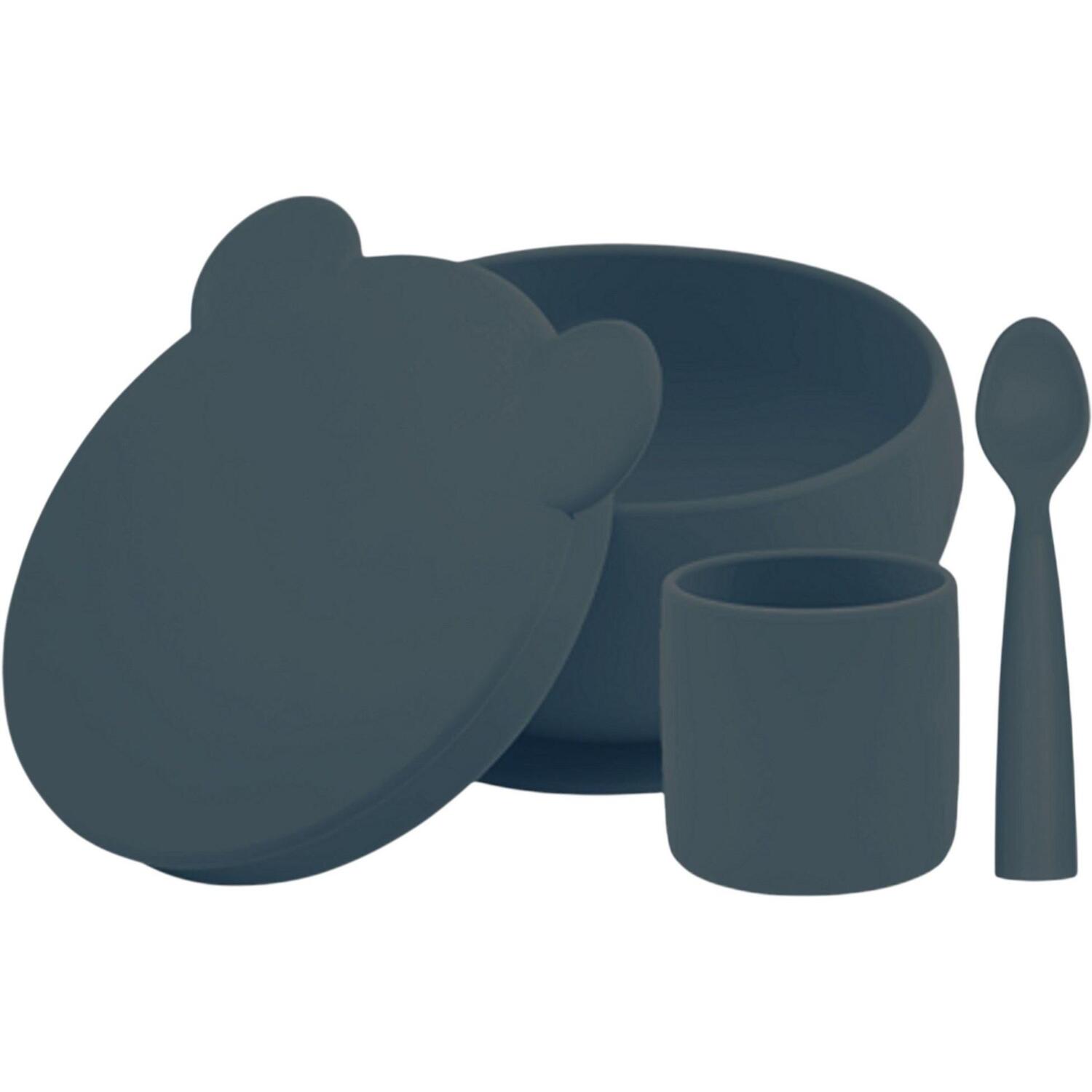 Набор для кормления силиконовый MinikOiOi BLW Set I - Deep Blue (101070060) фото 