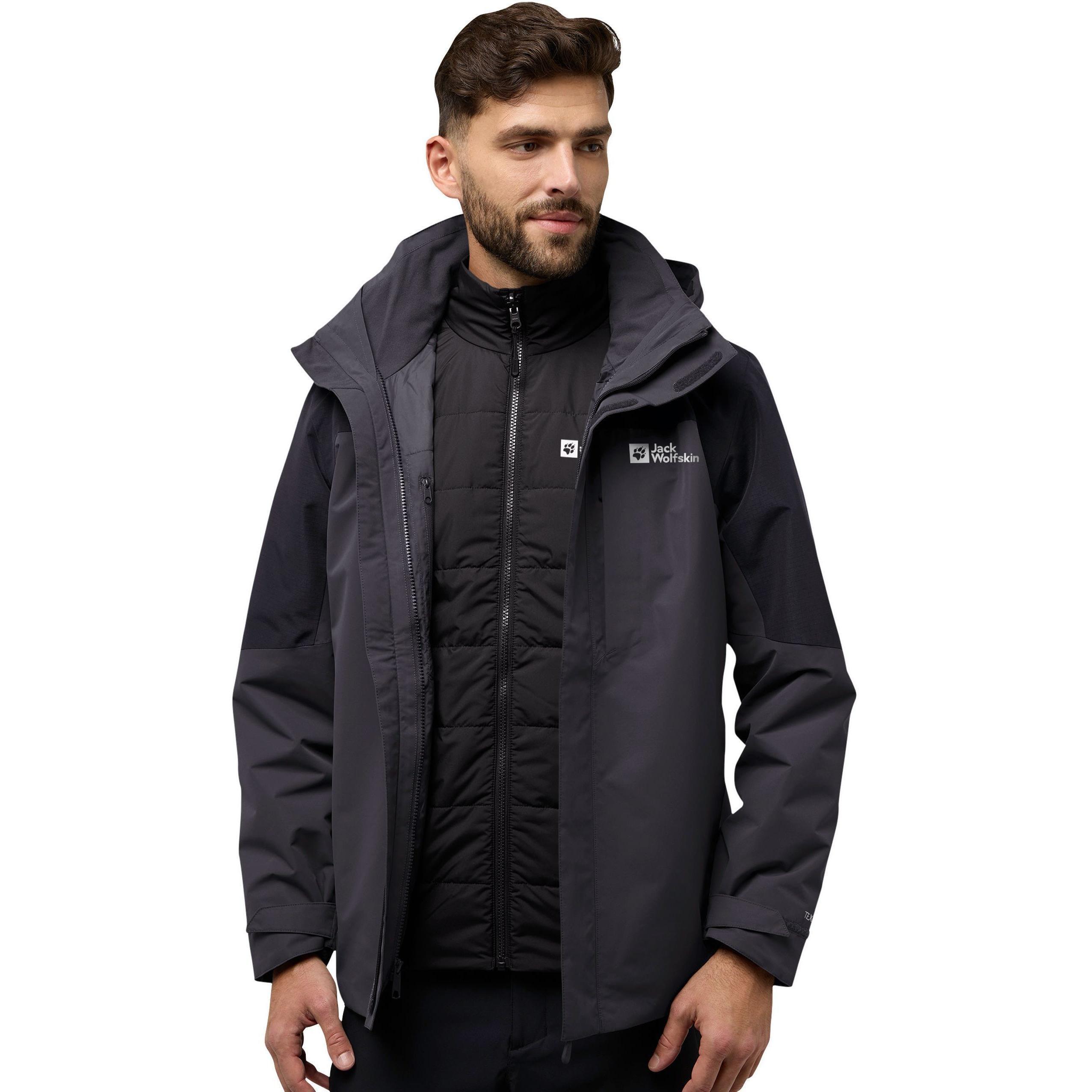 Куртка мужская Jack Wolfskin Romberg 3In1 Jkt M A61859-6350 S темно-серая фото 1