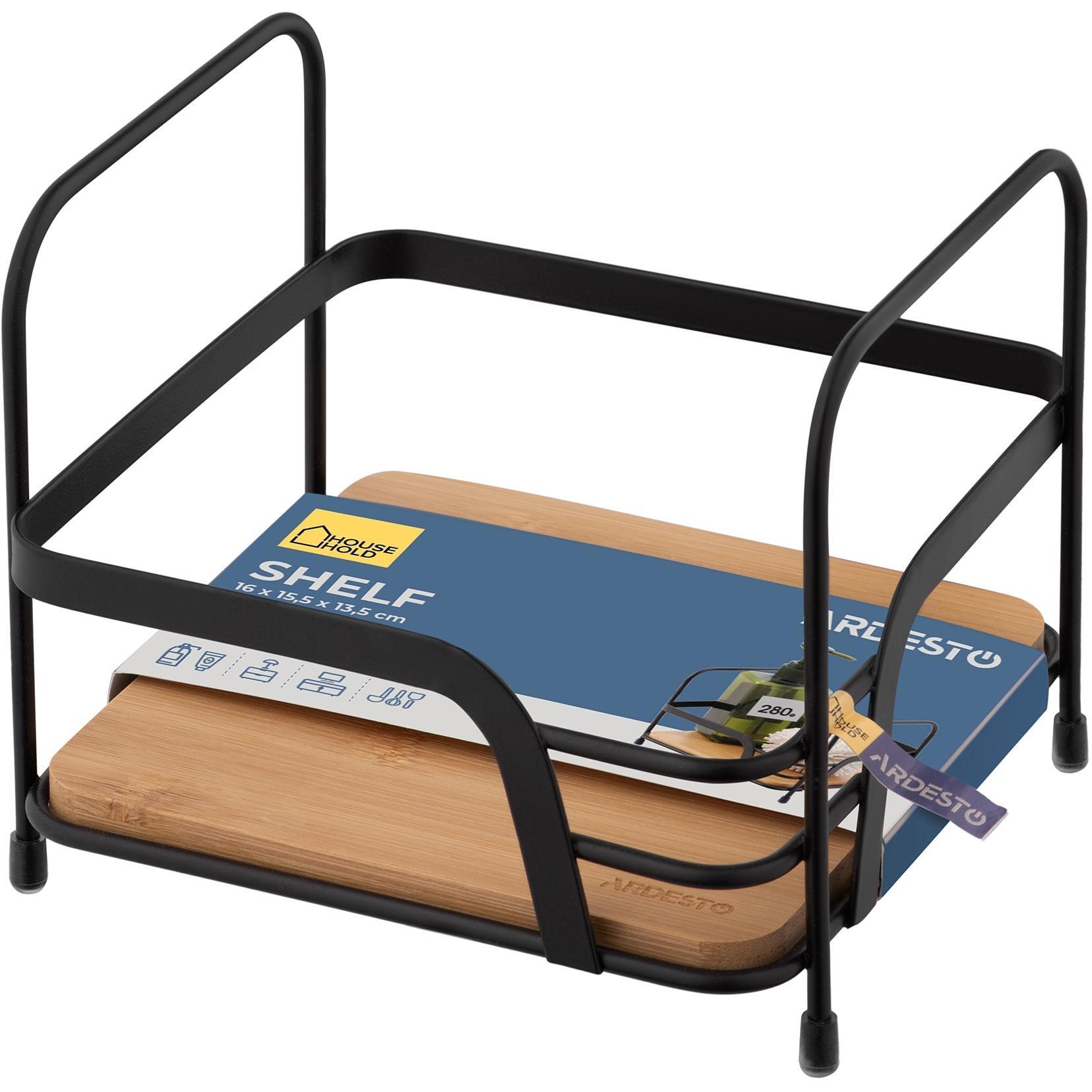 Полиця ARDESTO Minimalism 1-ярусна 16х15.5х13.5см, чорна (ARHK4501BB)фото1