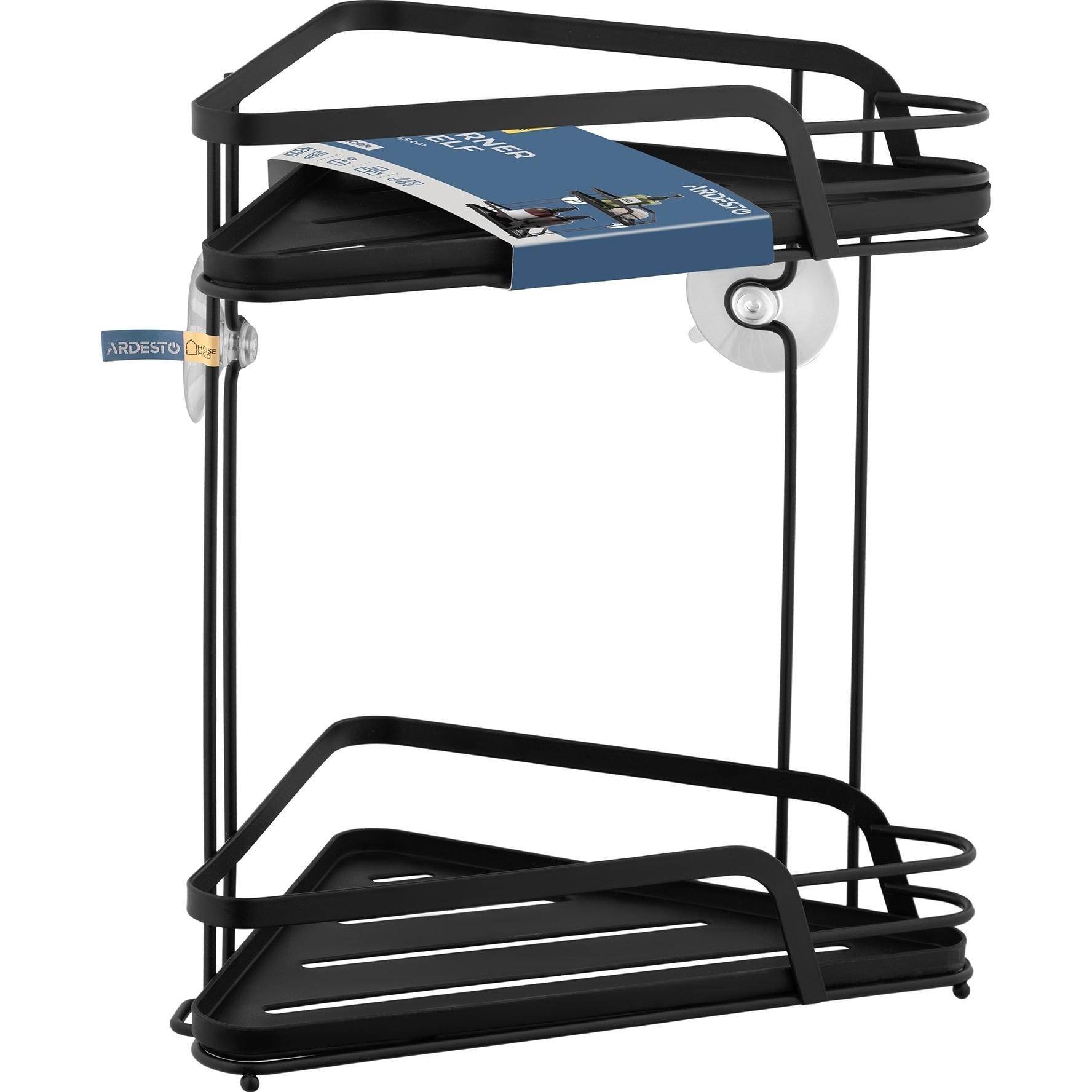 Полиця кутова ARDESTO Vigor 2-ярусна 22см, чорний (ARHK4503PB)фото1
