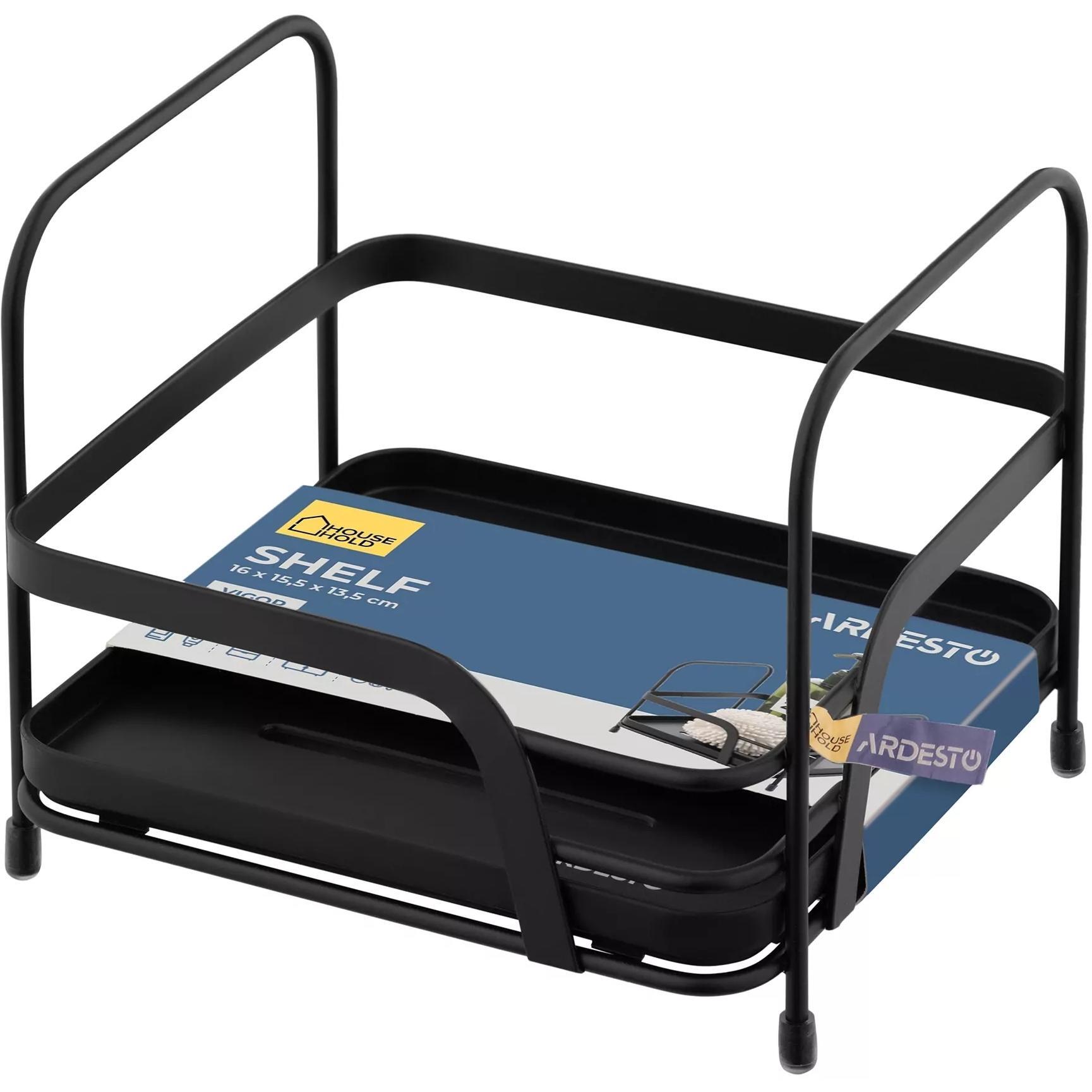 Полиця ARDESTO Vigor 1-ярусна 16х15.5х13.5см, чорна (ARHK4501PB)фото1