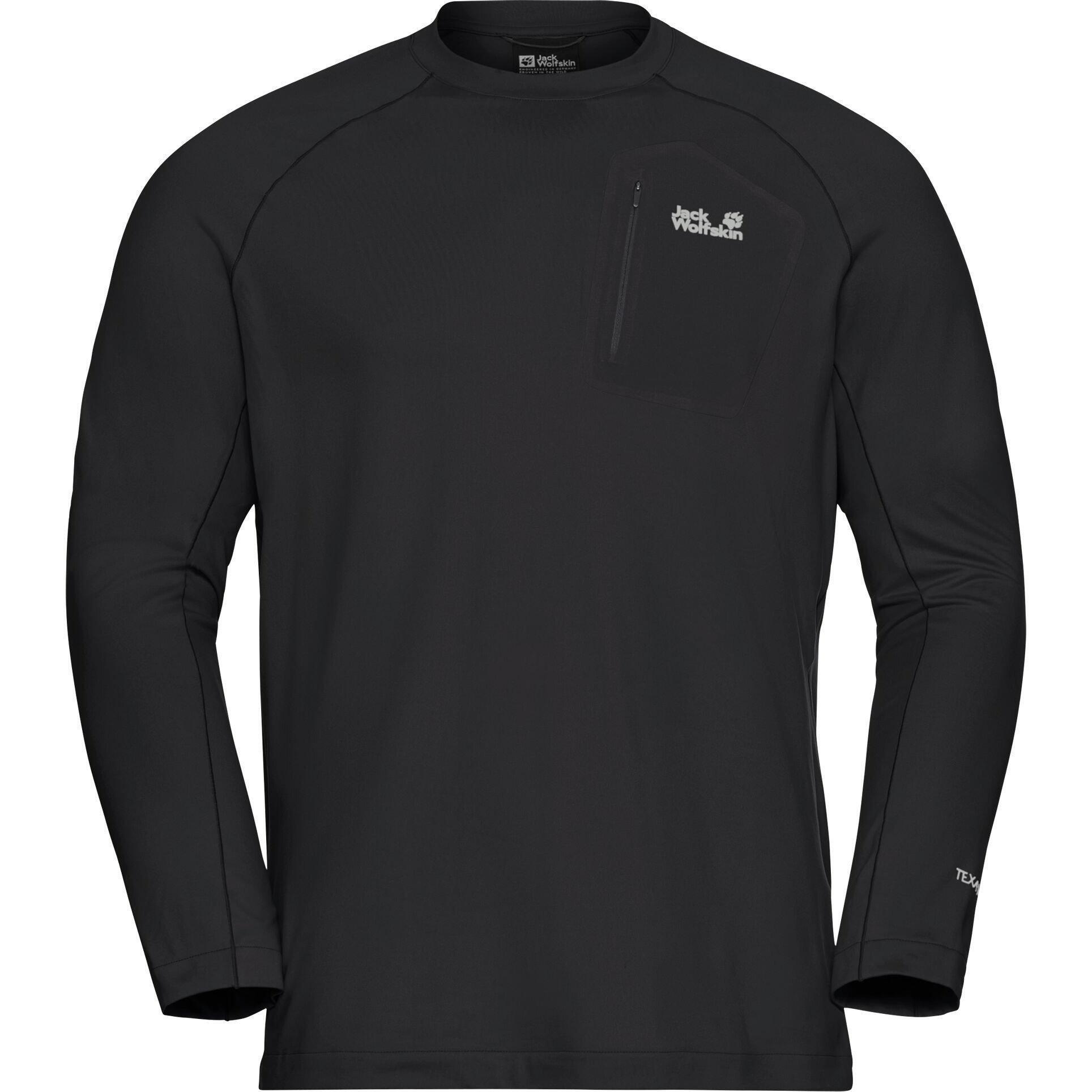 Реглан мужской Jack Wolfskin Prelight Trail Crew M XL черный фото 1