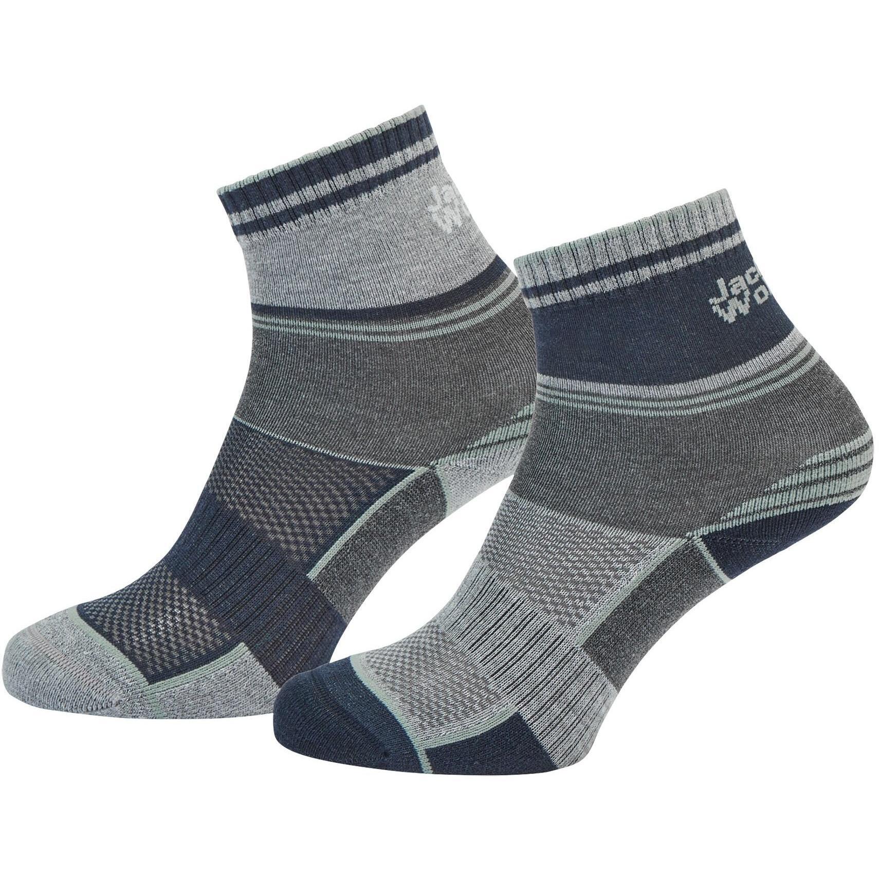 Шкарпетки трекінгові дитячі Jack Wolfskin Hike Sock Cl C K A63873_6324 2 пари 34-36 сіріфото1