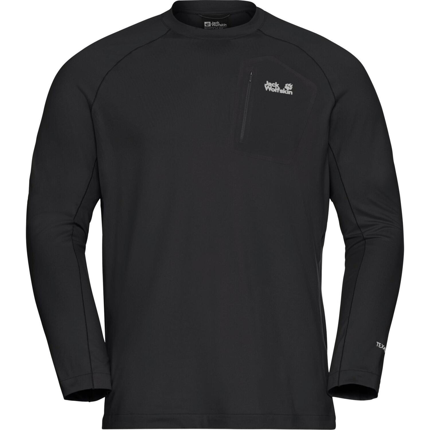 Реглан мужской Jack Wolfskin Prelight Trail Crew M L черный фото