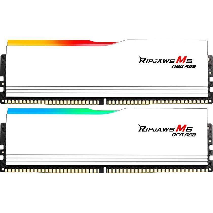 Память для ПК G.SKILL DDR5 48GB (2x24GB) 6000 MHz CL30 Ripjaws M5 Neo RGB AMD EXPO White (F5-6000J3036F24GX2-RM5NRW) фото 1