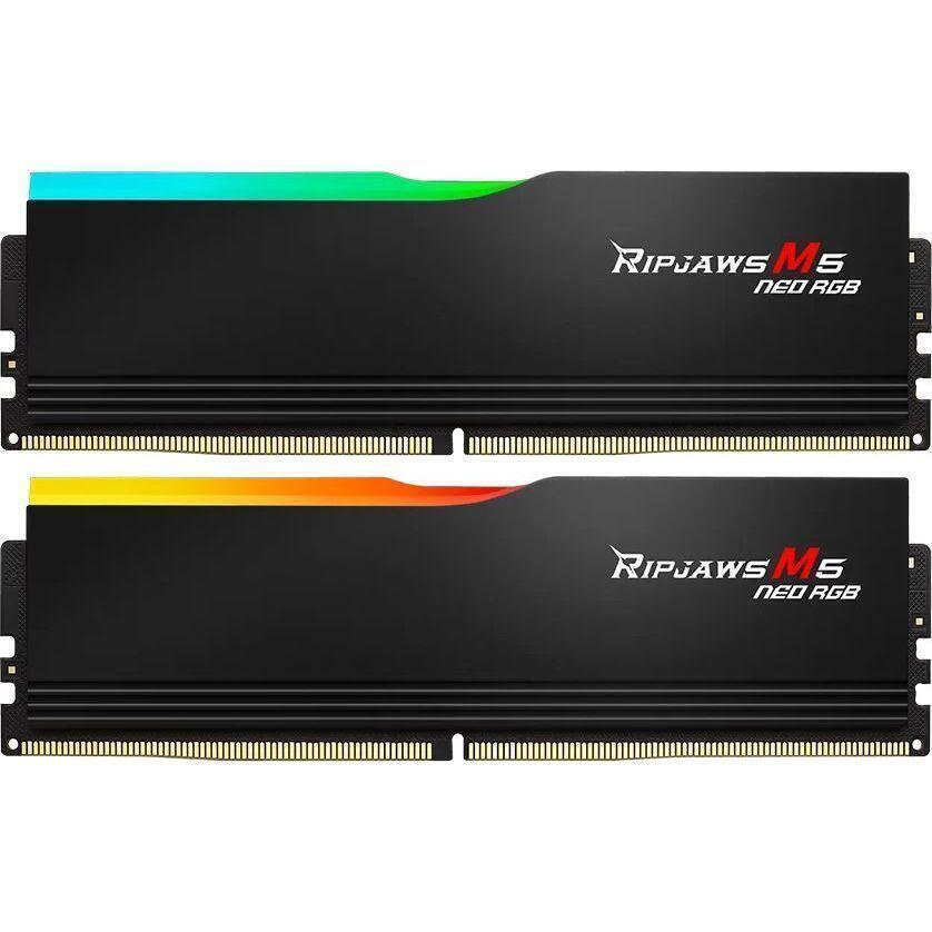 Память для ПК G.SKILL DDR5 64GB (2x32GB) 6800 MHz CL34 Ripjaws M5 RGB Intel XMP Black (F5-6800J3445G32GX2-RM5RK) фото 1