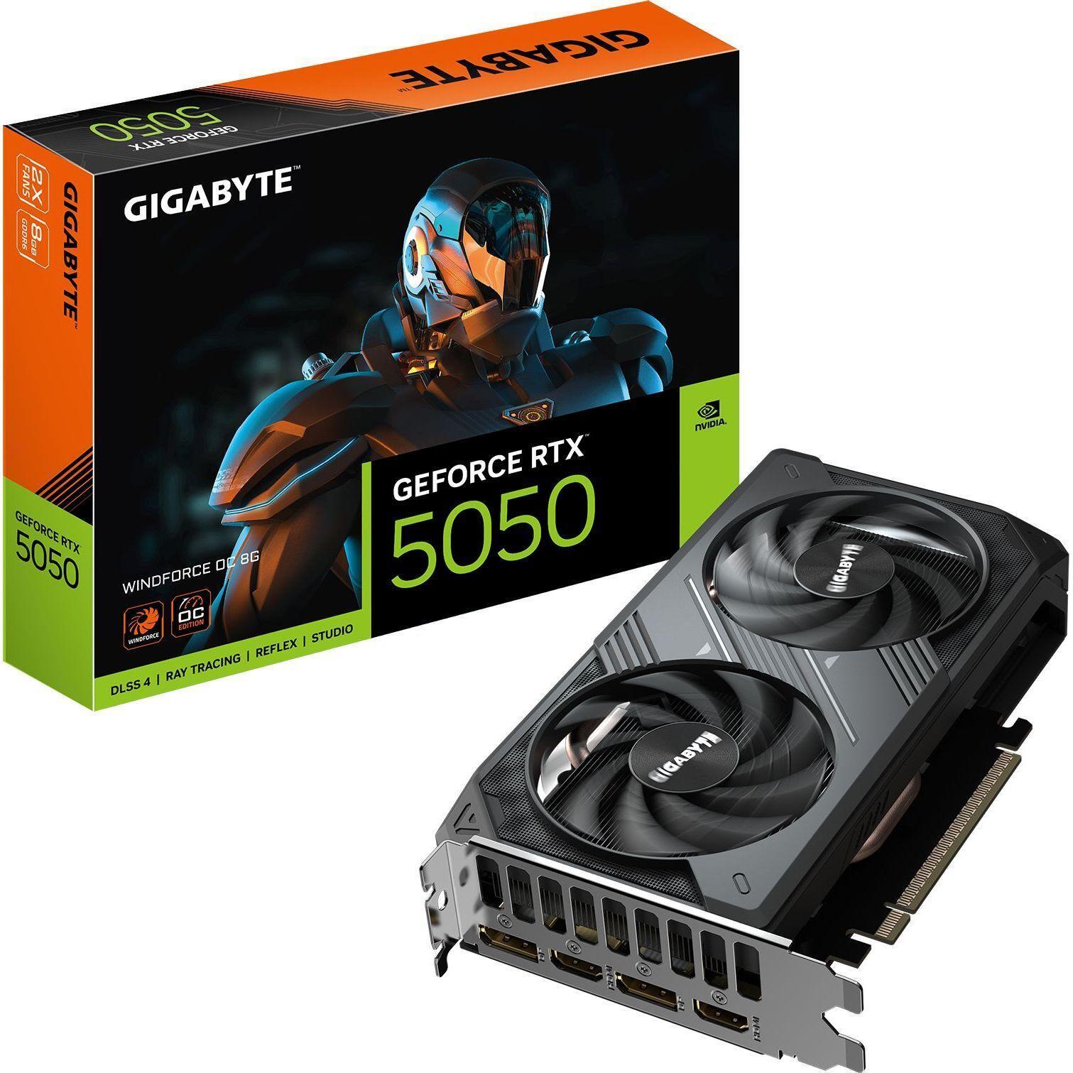 Видеокарта GIGABYTE GeForce RTX 5050 8GB WINDFORCE OC (GV-N5050WF2OC-8GD) фото 1