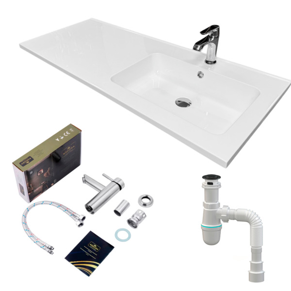 

Набор для ванной Adamant Flate 120R, с сифоном Click-Clac (4824296208501)