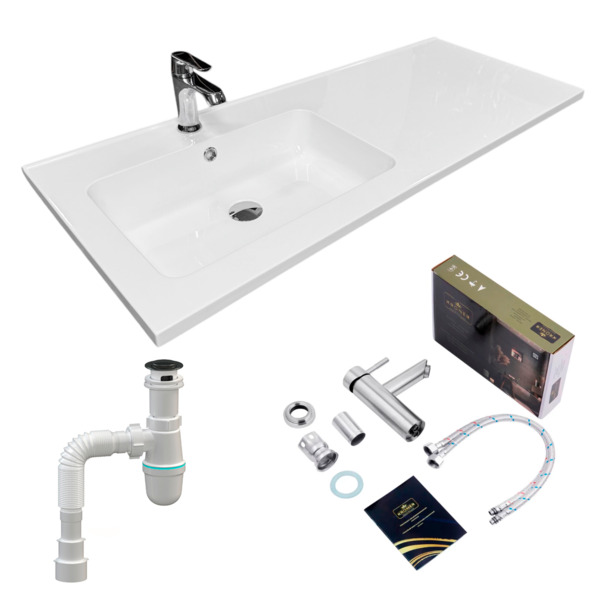 

Набор для ванной Adamant Flate 120L, с сифоном Click-Clac (4824296208601)