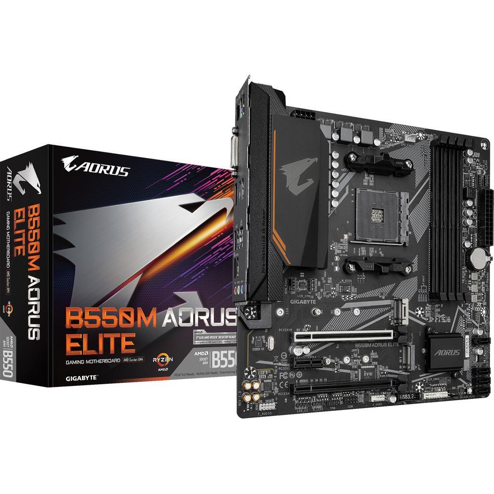 Материнская плата GIGABYTE AMD B550 SAM4 MATX (B550M_AORUS_ELITE_1.3) фото
