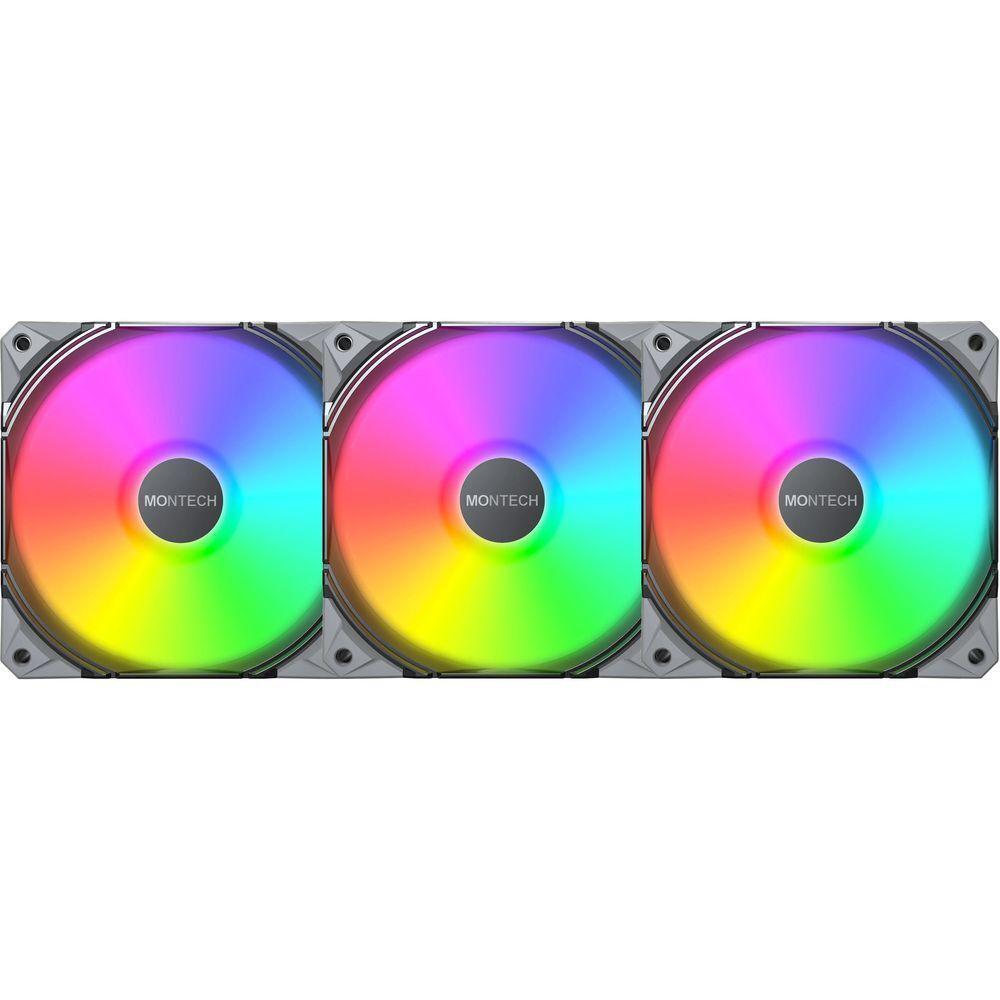 Набор из трех вентиляторов для корпуса MONTECH E28 PWM 120MM (E28 ARGB 3 PACK (B)) фото 1