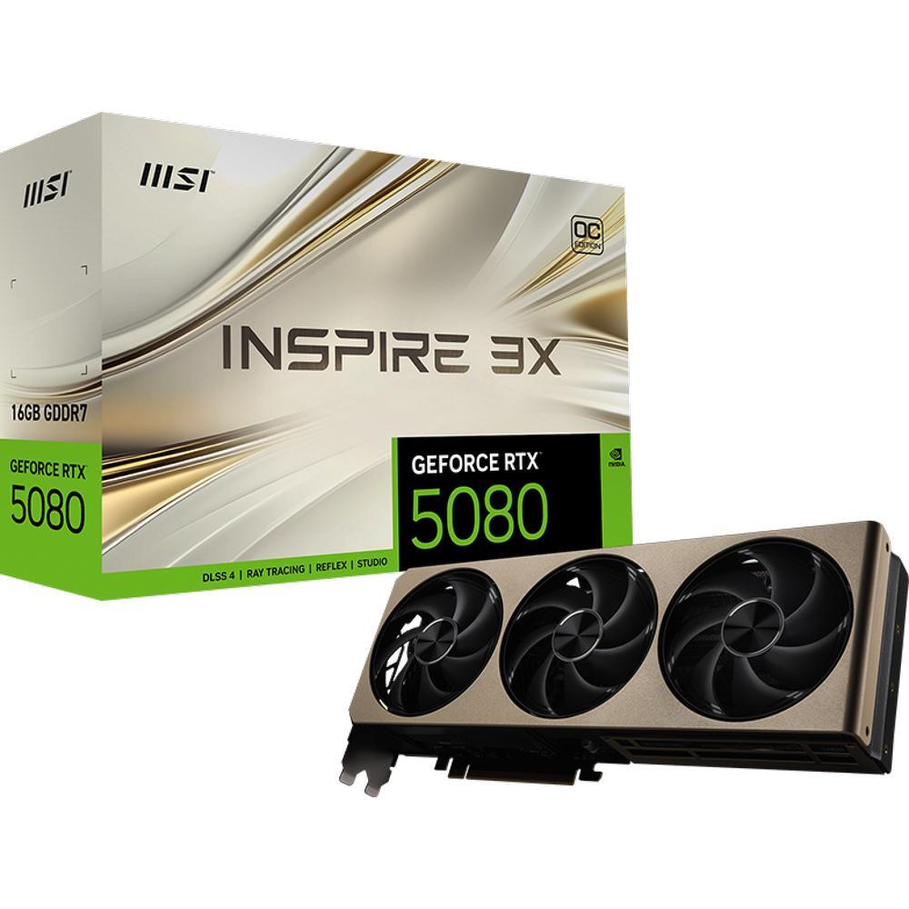 Видеокарта MSI GeForce RTX 5080 INSPIRE 3X OC 16G (RTX5080 16G INSPIRE 3X OC) фото 1