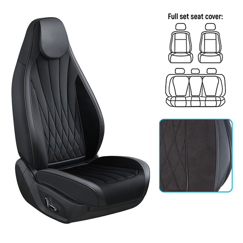 Набор чехлов V-8885 Bk полный к-т экокожа черные фото 1