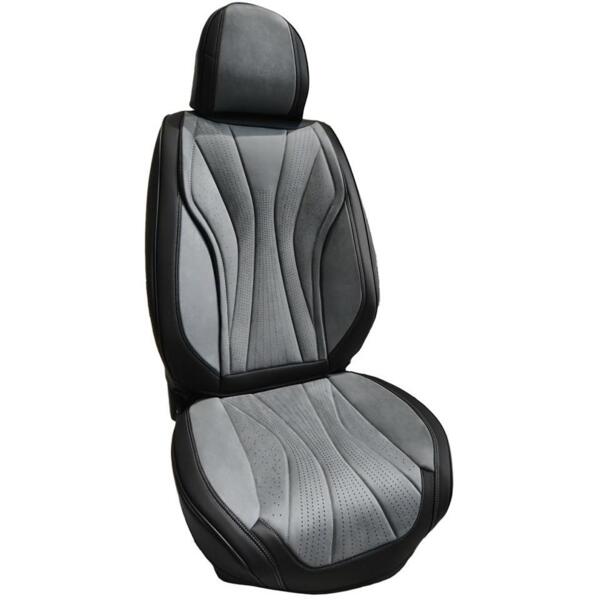 Набор чехлов V-9101 Gy/Bk полный к-т экокожа серо-черные