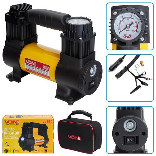 Компресор автомобільний "VOIN" VL-590 150psi/15Amp/40л/прикур./ліхтарфото1