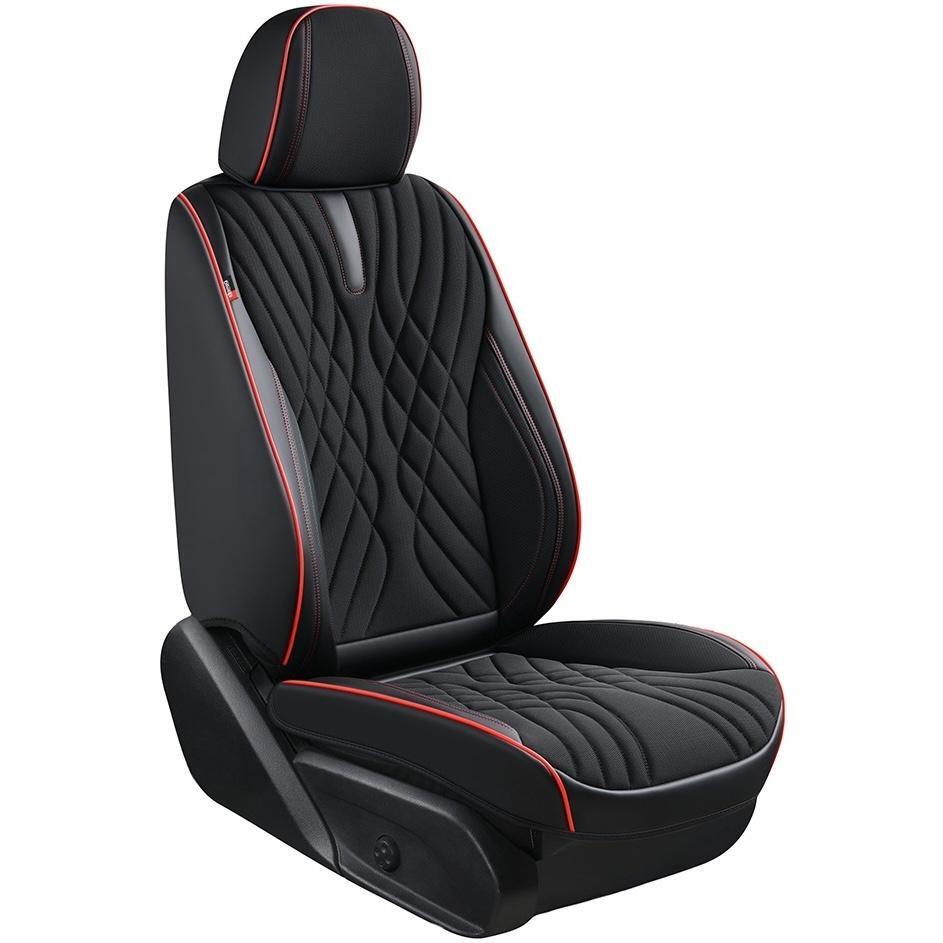 Набор чехлов V-8863 Bk/RdL полный к-т экокожа черные фото