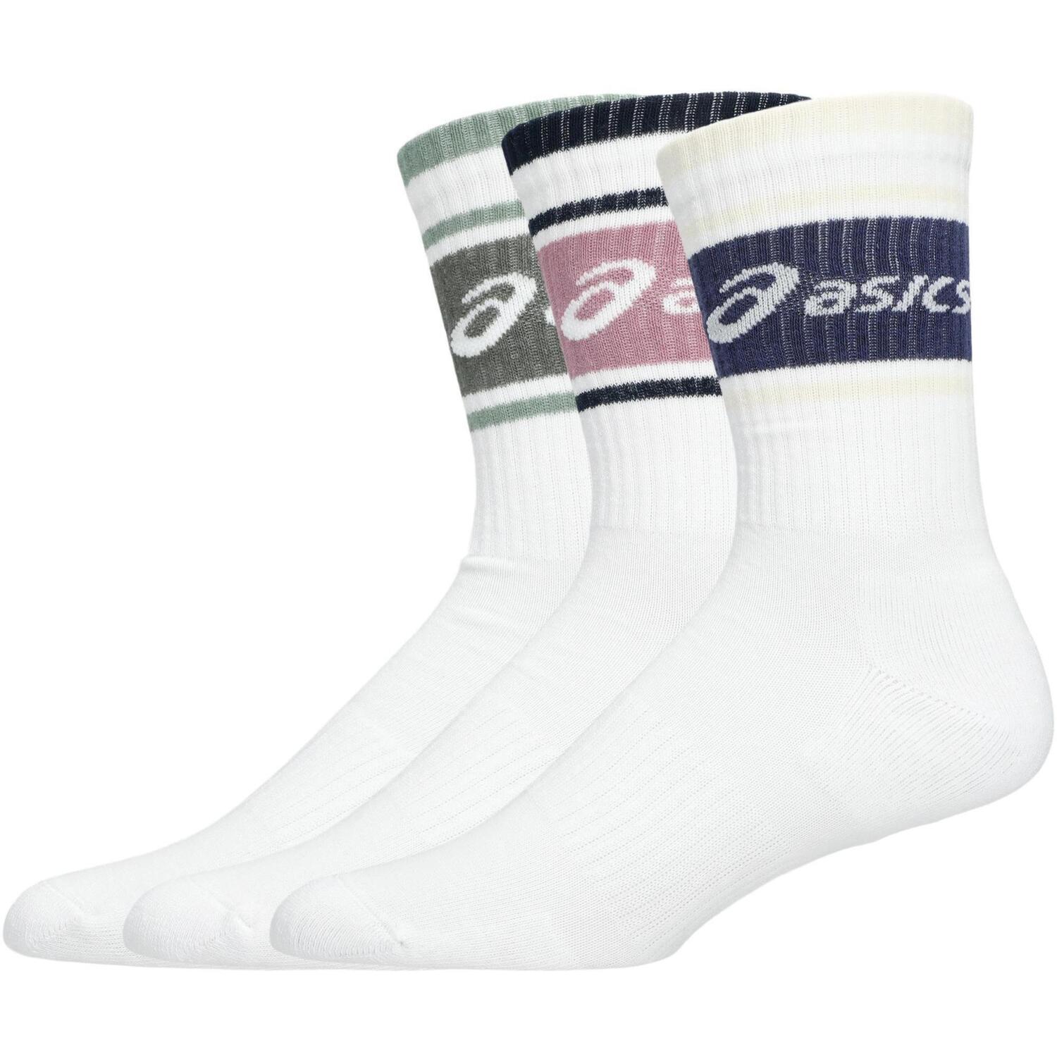 Шкарпетки високі Asics 3 Pack Asics Logo Crew Sock 3033B879-401 M (2) різнокольорові