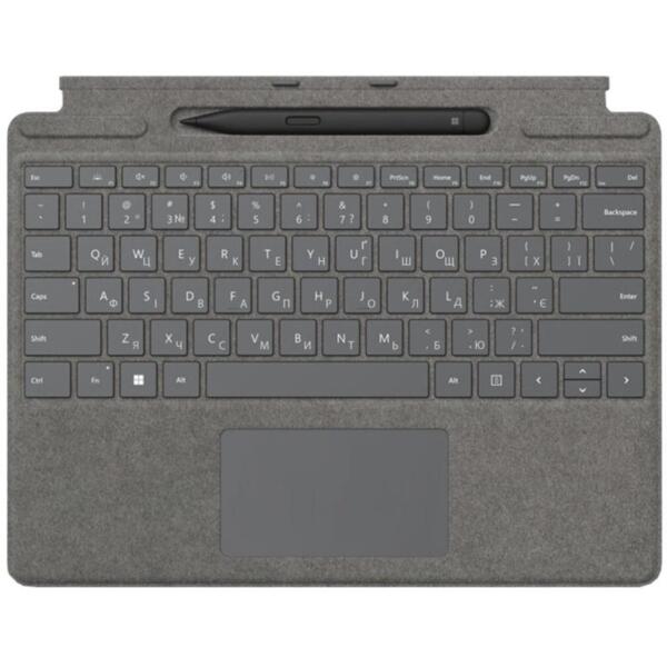 

Клавиатура со стилусом Microsoft Surface Pro 9 Signature Type Cover Grey EN/UKR